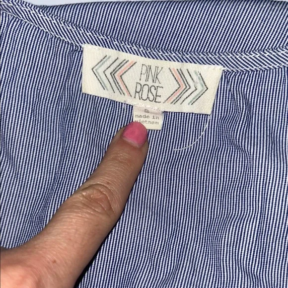 Pink Rose Tie Front - Small - Picture 4 of 4